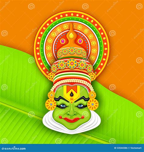 Colorful Kathakali Face stock vector. Illustration of costume - 33544386