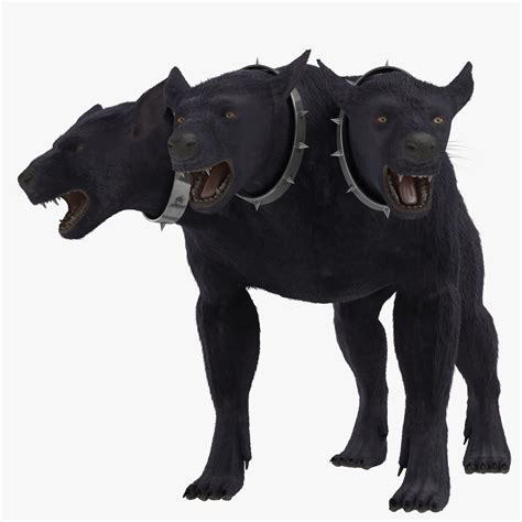 three headed dog cerberus fur 3d max