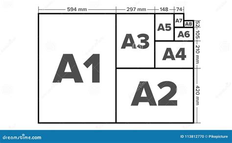 Paper Sizes Vector. A1, A2, A3, A4, A5, A6, A7, A8 Paper Sheet Formats ...