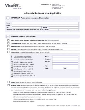 Indonesia Visa Application Form No Download Needed Pdf - Fill Online ...