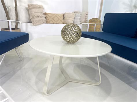 White Round Coffee Table Hire | Wedding Lounge Furniture