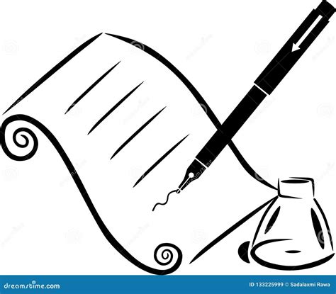 Paper pen and ink stock image. Illustration of write - 133225999