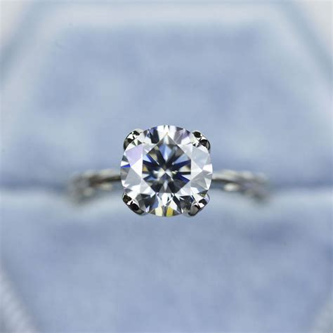 2 Carat Dark Gray-Blue Moissanite Engagement Eternity Rings Set - Giliarto