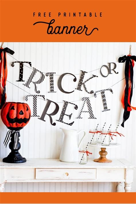 Trick or Treat Halloween Banner | Free Printable - Ella Claire & Co.