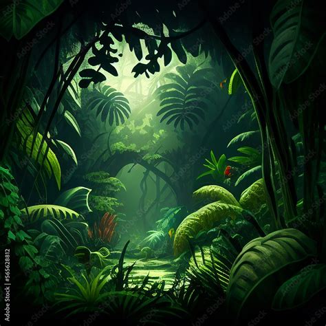 tropical jungle background Stock Illustration | Adobe Stock