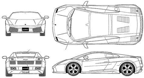 lamborghini gallardo car drawing Countach lamborghini blueprints 5000qv ...