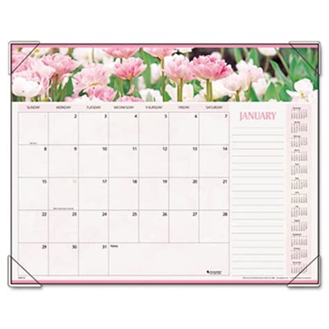 At-A-Glance 89805 Panoramic Floral Monthly Desk Pad Calendar 22 x 17 ...