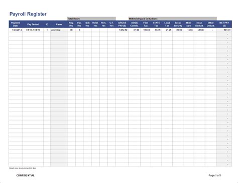 Employee Payroll Template | Free Payslip Templates