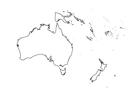 Outline Simple Map of Oceania 3087848 Vector Art at Vecteezy