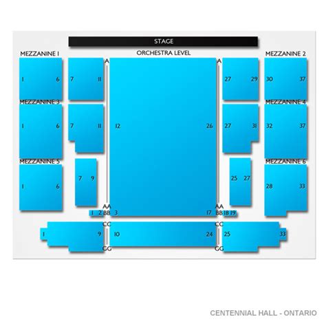 Centennial Hall - Ontario Seating Chart | Vivid Seats