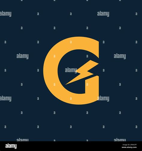 G Letter Logo With Lightning Thunder Bolt Vector Design. Electric Bolt ...