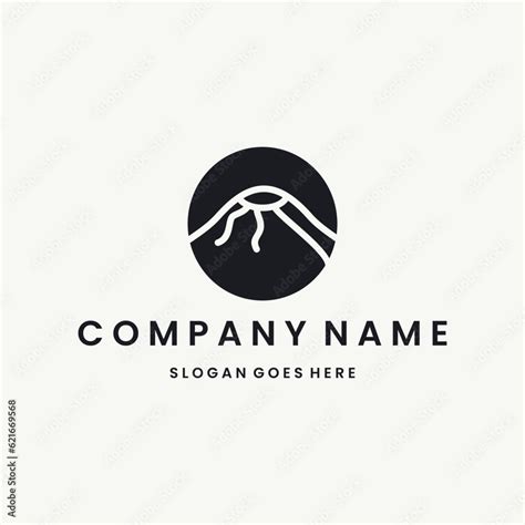 Volcano Logo vector design template black logo and white background ...