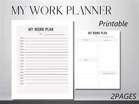 Printable Work Planner Printable Work Organizer Office Task Planner ...