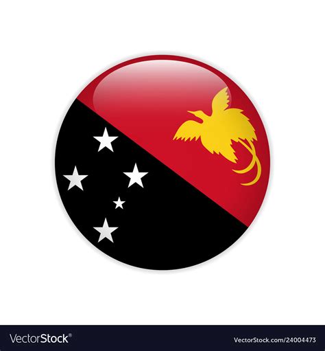 Papua new guinea flag on button Royalty Free Vector Image