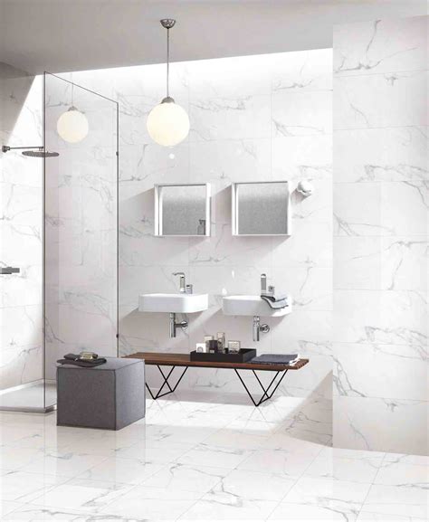 Carrara White Porcelain Bathroom Wall Tiles Indoor 30 X 60 Cm Size High ...