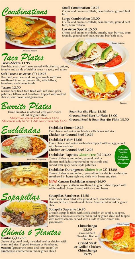 Los Arcos Mexican Restaurant Mexican Classics Menu | Westminster