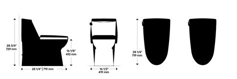 One-Piece Standard Toilet Dimensions & Drawings | Dimensions.Guide