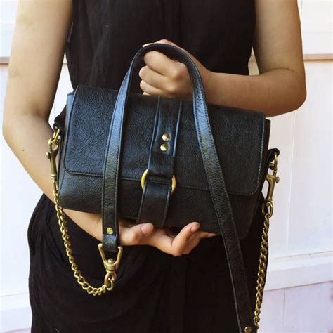 handcrafted black leather chain handbag by freeload accessories ...