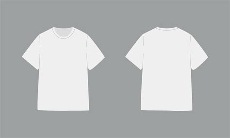 White t-shirt with short sleeve. Basic mockup in front and back view ...