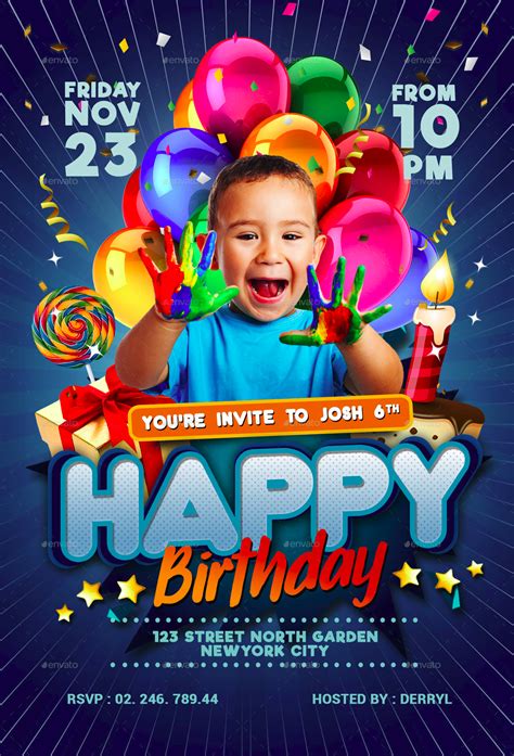 Kids Birthday Invitation Template