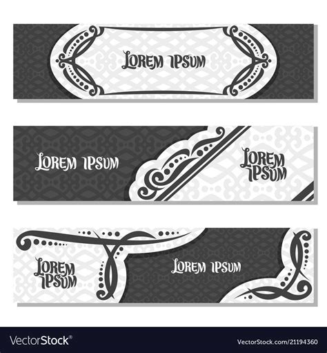 Set of black and white banners Royalty Free Vector Image