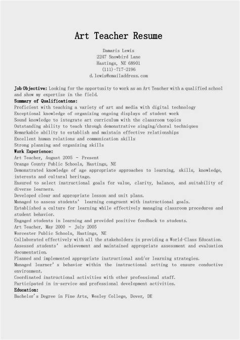 Resume Samples: Art Teacher Resume Sample