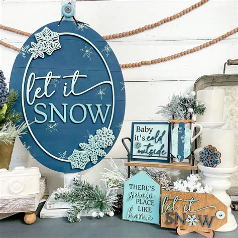 Let it Snow Sign DIY Kit | 18" Oval - Redbyrd Designs