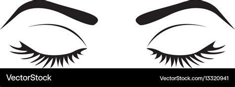 Monochrome silhouette with female eyes closed Vector Image