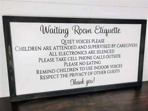 Waiting Room Sign Waiting Room Etiquette Business Signage - Etsy ...