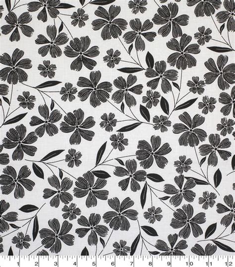 Black & White Floral Fabric Flower Fabric Flowers Fabric - Etsy