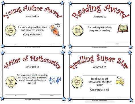 Printable Awards - Free Printable Student Award Certificate Template ...