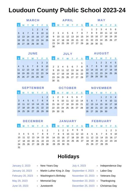 Loudoun County Public Schools Calendar [LCPS] 2023-24