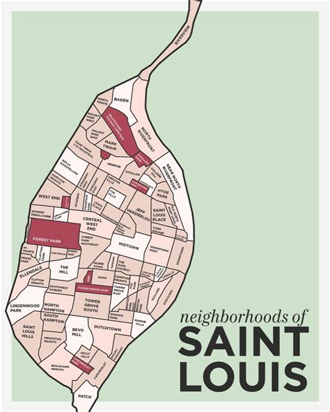 Map Of St Louis Neighborhoods - Vector U S Map