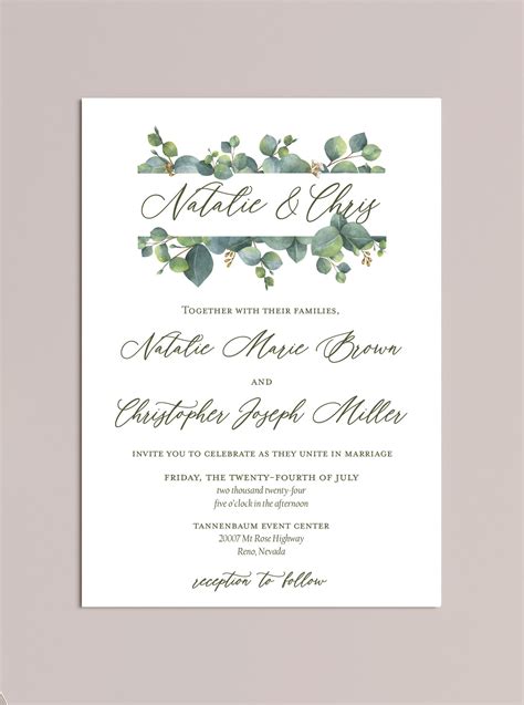 Eucalyptus Border Invitation — The Stylish Scribe