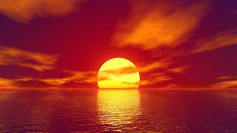 Big Sun Sunset Water Body 4k water wallpapers, sunset wallpapers ...