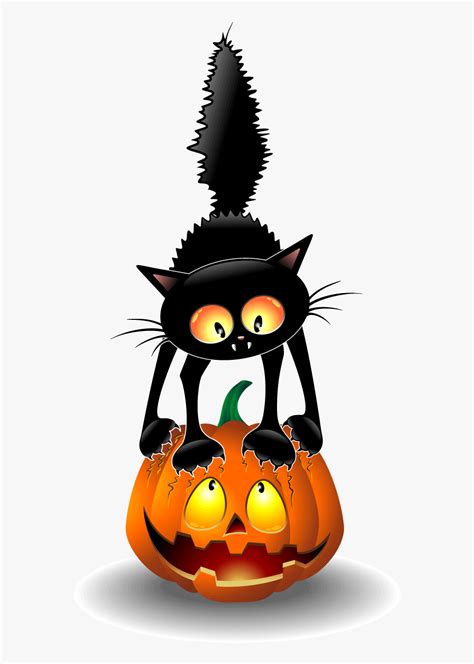 Black Cat Halloween Clip Art - Halloween Black Cat Cartoon , Free ...