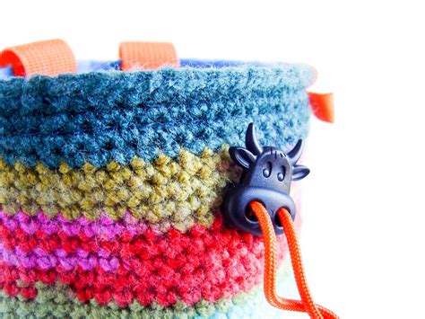 Crochet Rock Climbing Chalk Bag, Chalkbag Climbing, Knit Chalk Bag, M Size