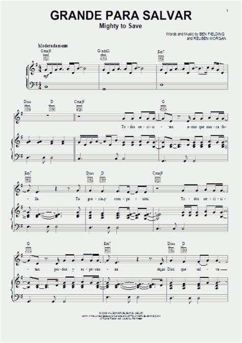 Mighty To Save Piano Sheet Music | OnlinePianist