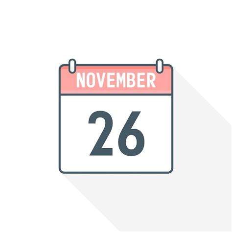 Premium Vector | 26th november calendar icon november 26 calendar date ...