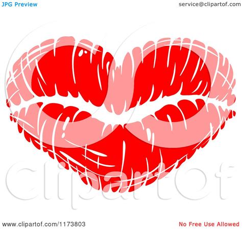 Clipart of a Red Lipstick Kiss - Royalty Free Vector Illustration by ...