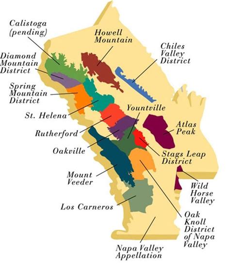 Napa Valley Wine Map | Napa valley, Napa, American wine