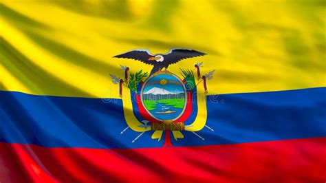 Ecuador Flag. Waving Flag Of Ecuador 3d Illustration Stock Illustration ...