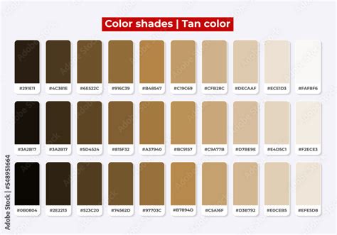 Color palette, Tan/brown color shades, Color harmony, Set of trendy ...