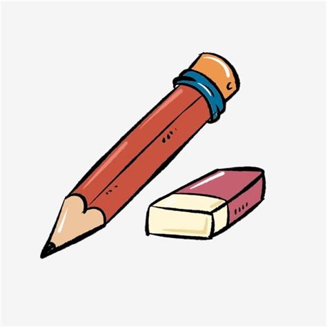 Writing Pencil Eraser Illustration, White Eraser, Cartoon Illustration ...