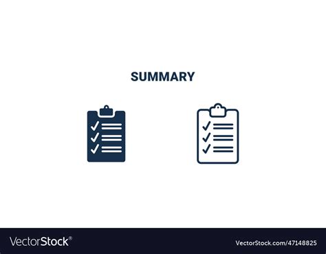 Summary icon outline and filled from Royalty Free Vector