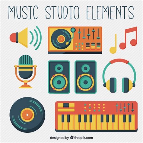 Free Vector | Music studio equipment