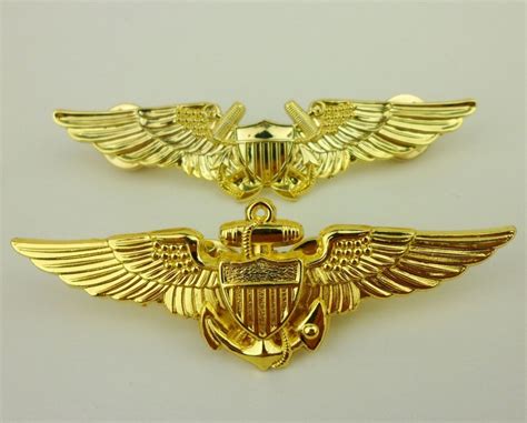 US Naval Aviator Wings Badge & US Naval Flight Officer Wings Badge Pin ...