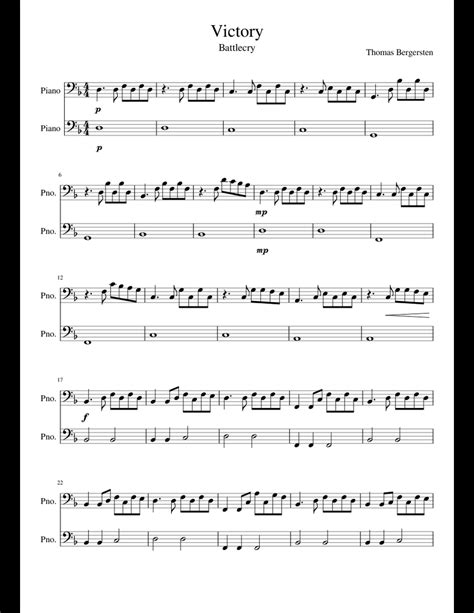 Victory - Two Steps From Hell sheet music for Piano download free in ...