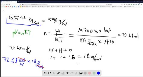 SOLVED:(II) Compare the value for the density of water vapor at exactly ...