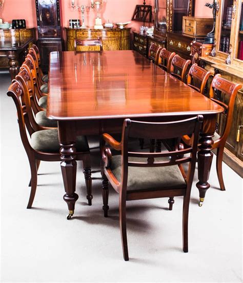 Antique William IV Mahogany Extending Dining Table and 12 Chairs at 1stdibs